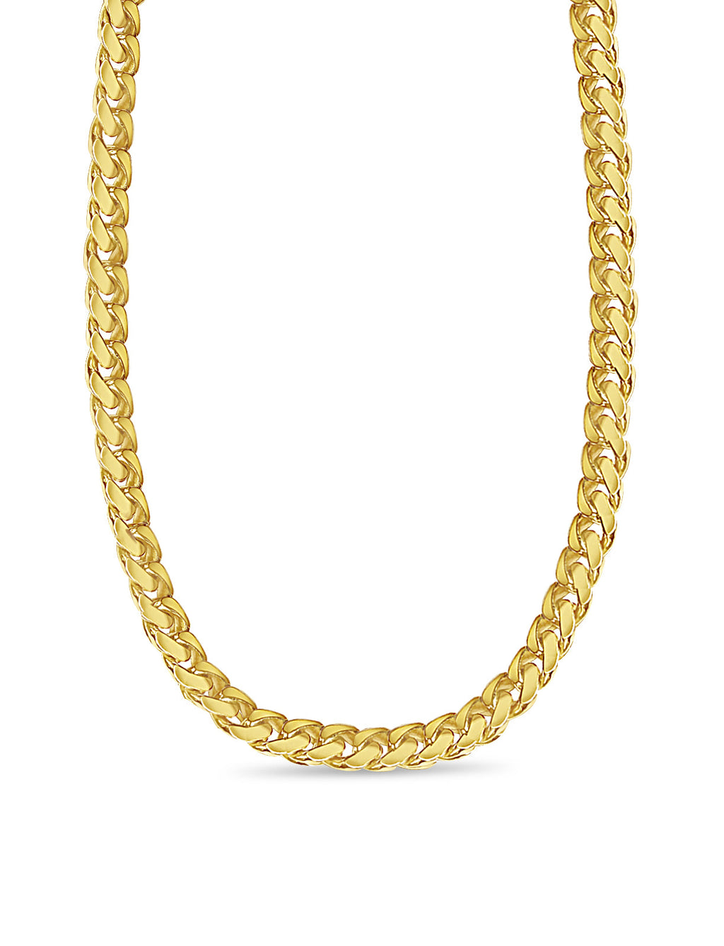 Miami Cuban Solid White/Yellow/Rose Gold Handmade Necklace , 11mm, 16-30 Inch