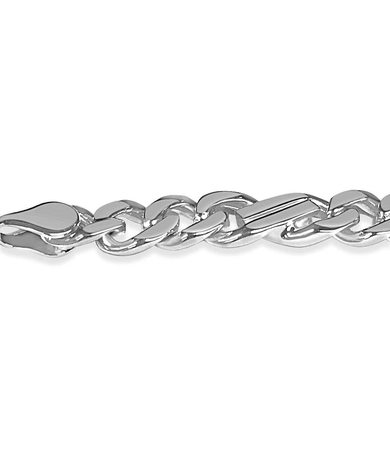 Curb Solid White/Yellow/Rose Gold Handmade Necklace , 7mm, 16-30 Inch