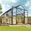 [08X16FT] Premium Polycarbonate Outdoor Walk-In Patio Greenhouse With Double Swing Doors, 4MM