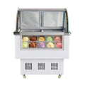 10-Pan 220V Commercial Gelato Display Freezer with LED Lighting