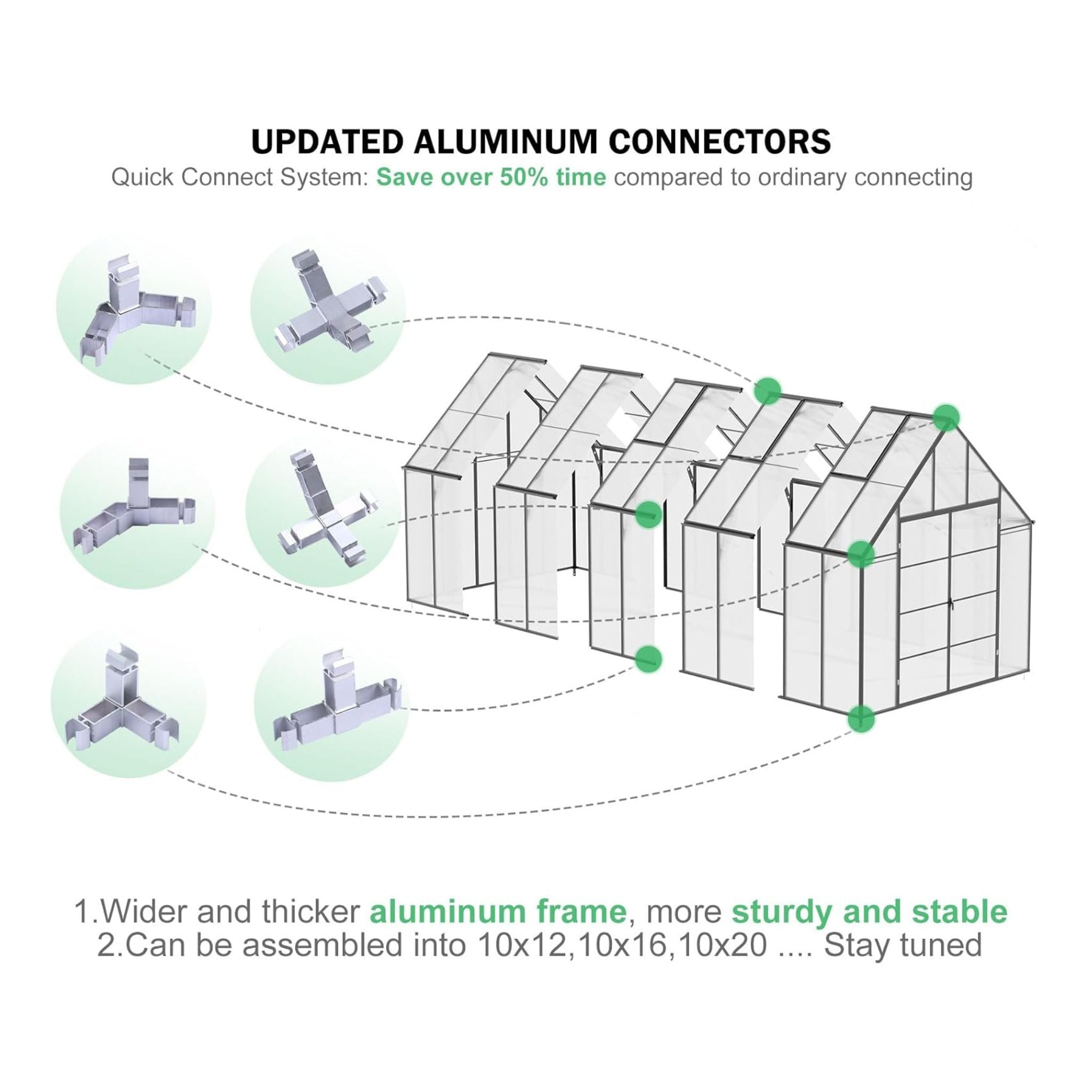 [10X20FT] Extra-Large Heavy-Duty Outdoor Backyard Greenhouse With Adjustable Roof Vents, 4MM