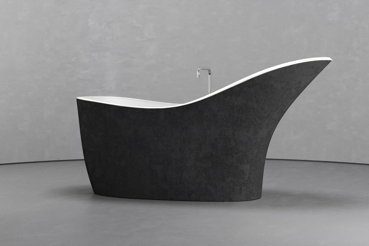 Freestanding slipper shape bathtub