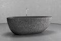 Freestanding egg shape bathtub