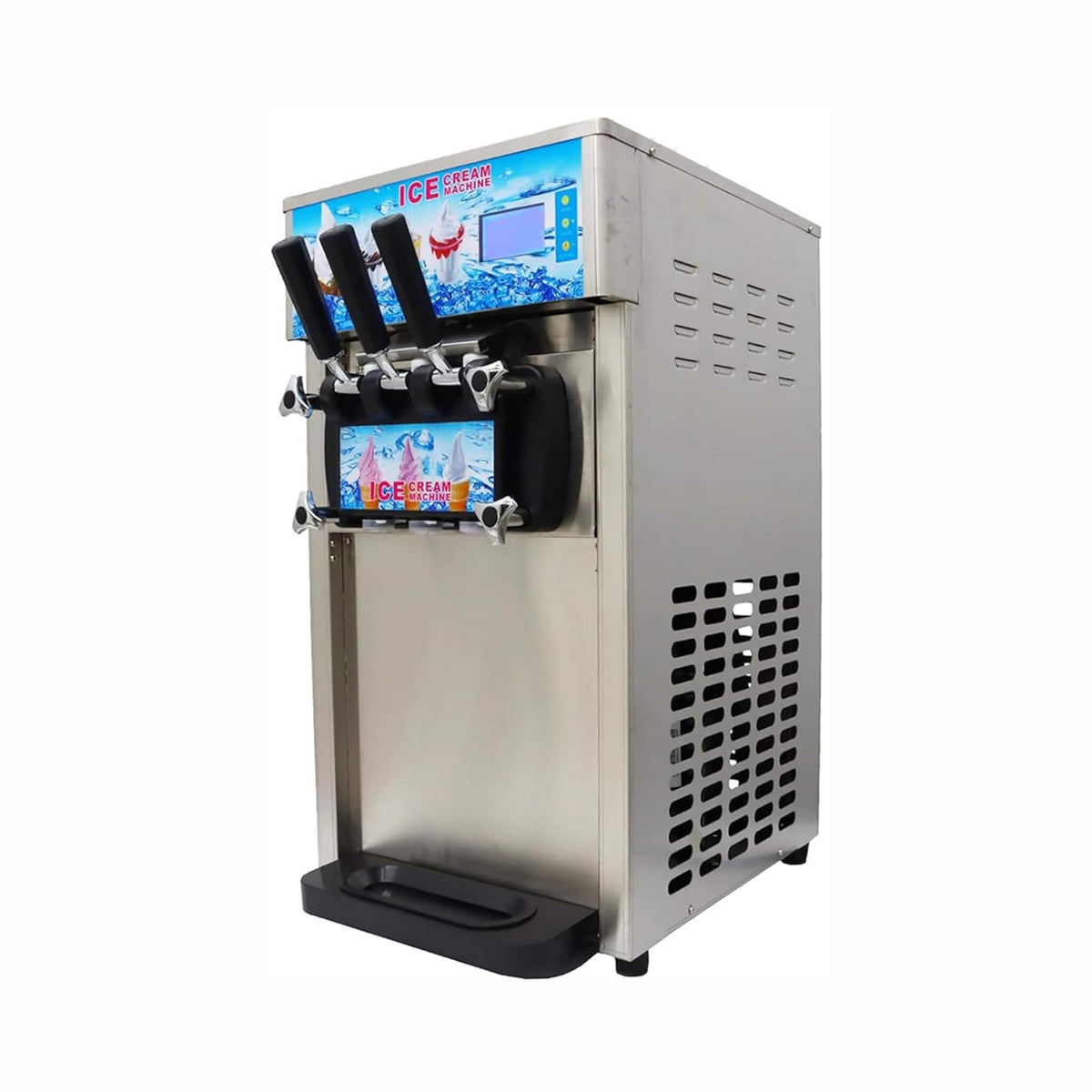 3-Flavor 9L Commercial 1200W Countertop Soft Serve Machine