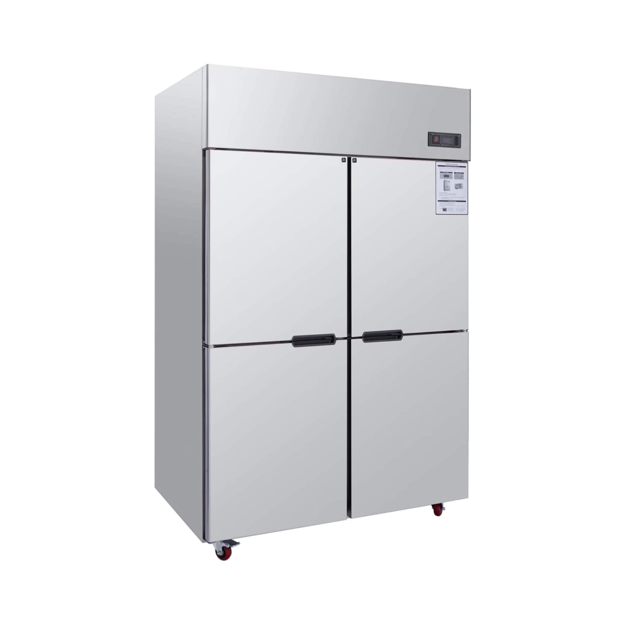 48-Inch Commercial 33 Cu. Ft. Stainless Steel Reach-In Refrigerator with Four Split Doors