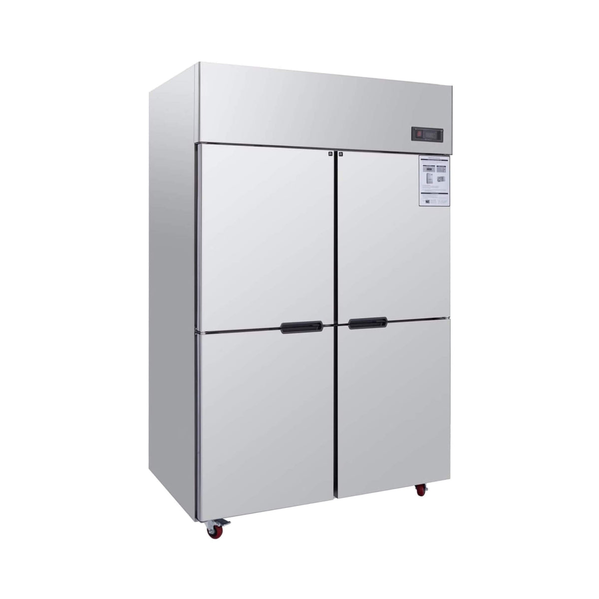 48-Inch Commercial 33 Cu. Ft. Stainless Steel Reach-In Refrigerator with Four Split Doors