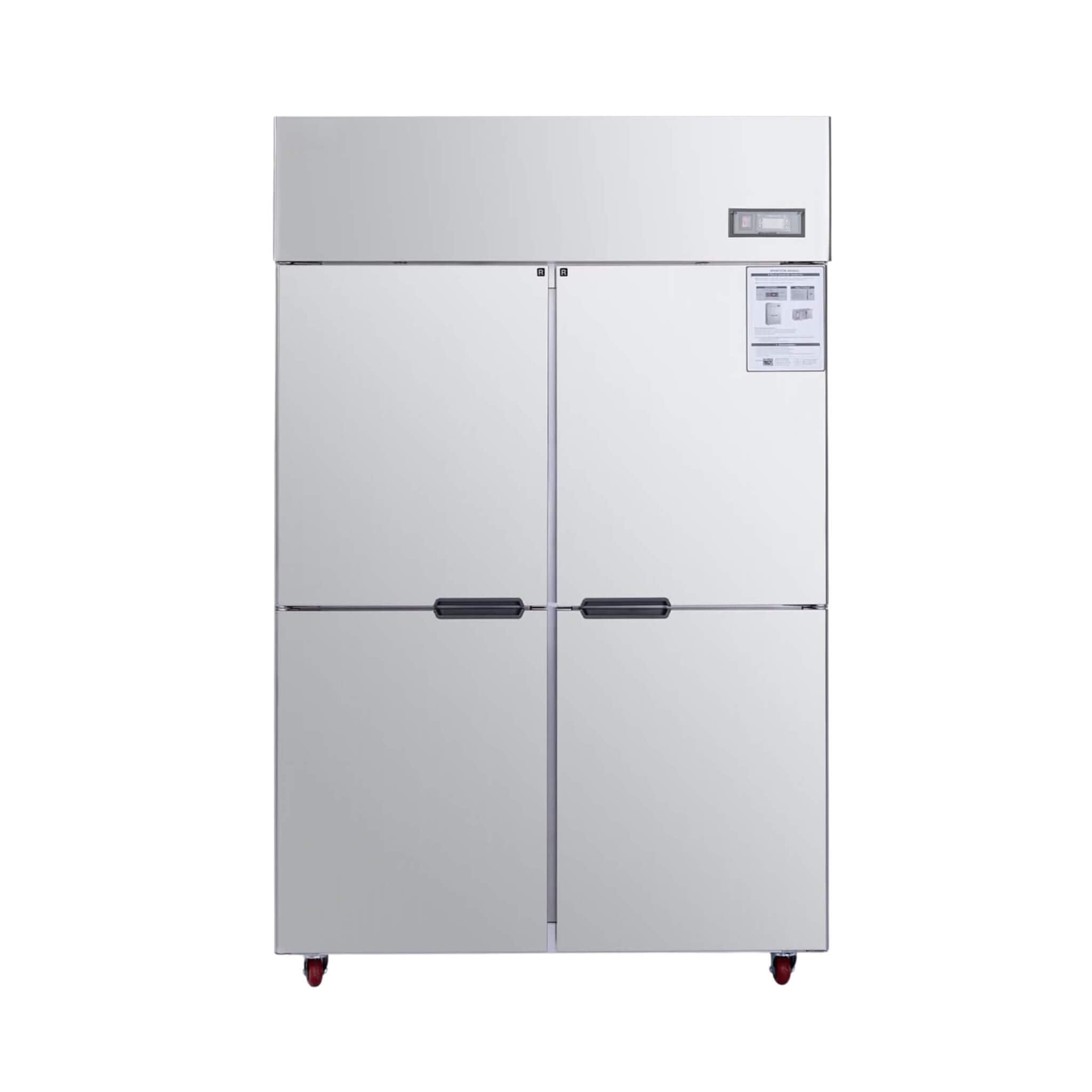 48-Inch Commercial 33 Cu. Ft. Stainless Steel Reach-In Refrigerator with Four Split Doors