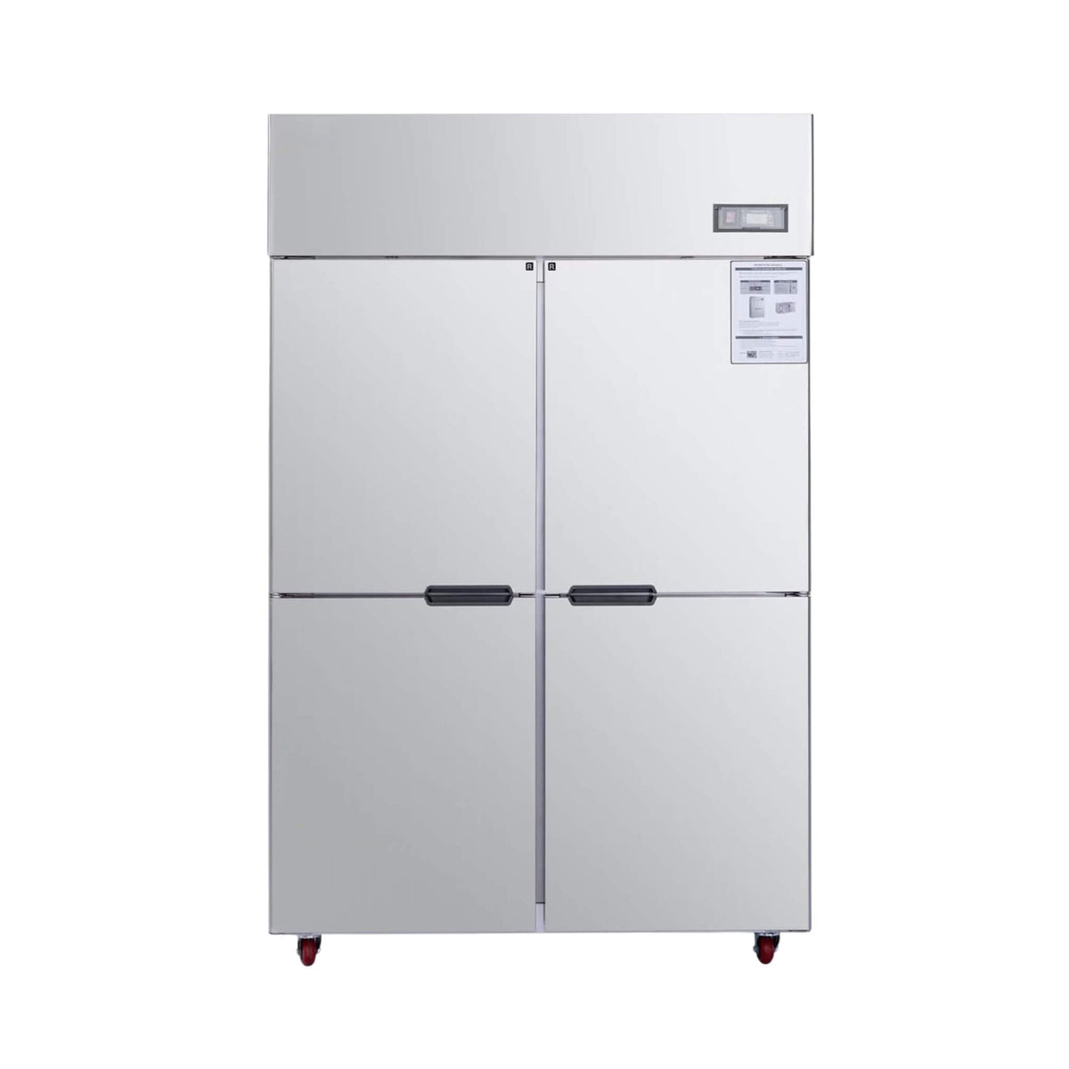 48-Inch Commercial 33 Cu. Ft. Stainless Steel Reach-In Refrigerator with Four Split Doors