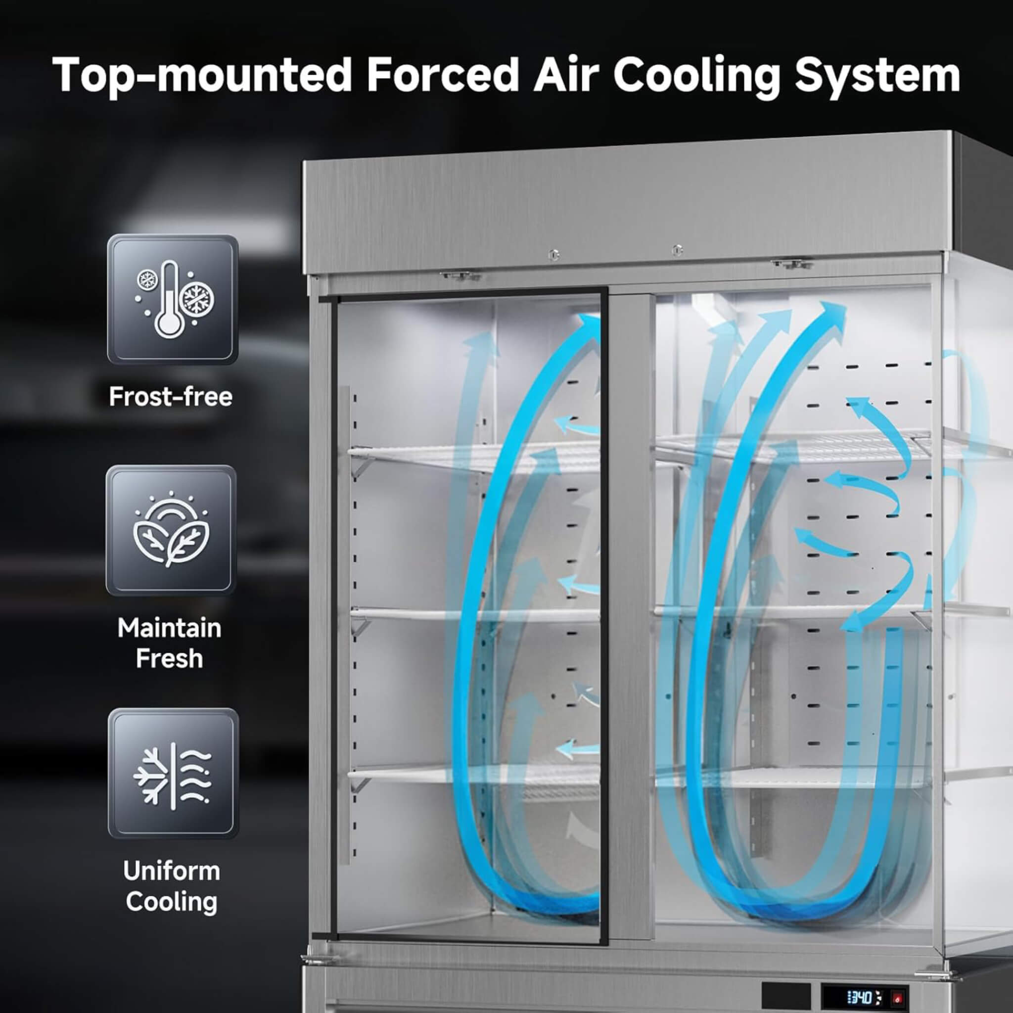 54-Inch Commercial 49 Cu. Ft. 2-Door Wi-Fi Refrigerator with Smart App Control