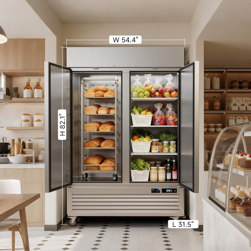 54-Inch Commercial 49 Cu. Ft. 2-Door Wi-Fi Refrigerator with Smart App Control