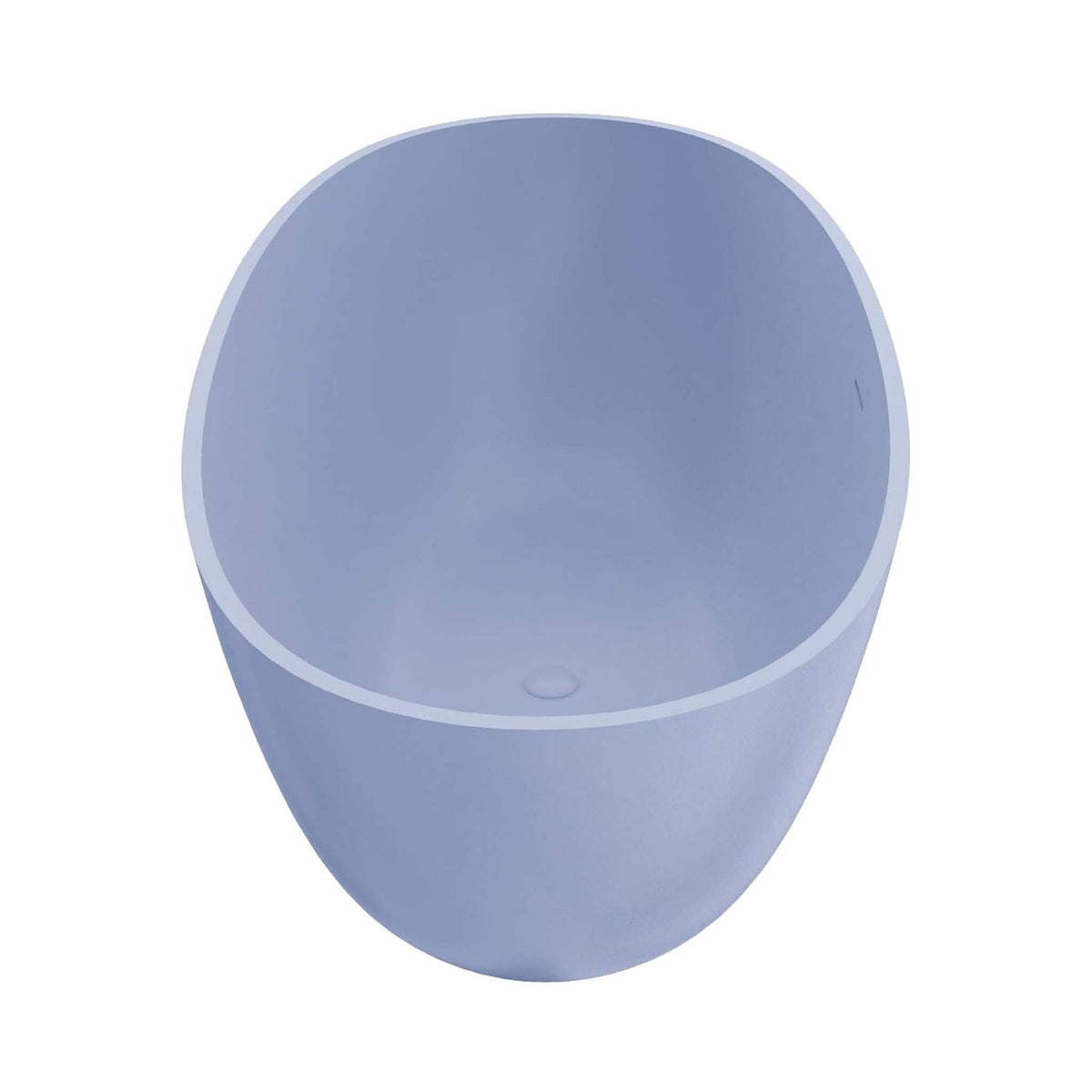 Freestanding Modern Oval Stone Resin Soaking Tub With Overflow Drain 61x29.5 in