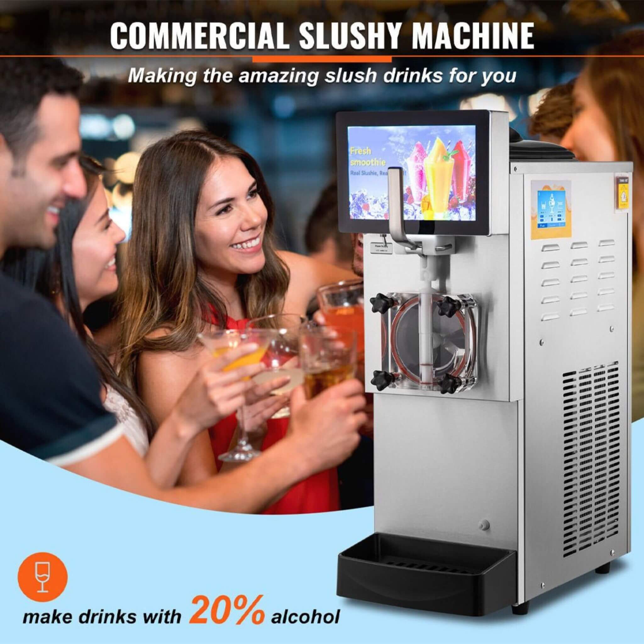 8L Commercial 1050W Single Frozen Margarita Ice Slushy Drink Maker Machine