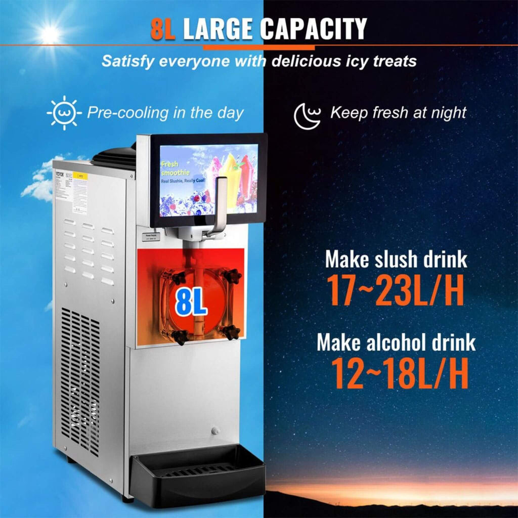 8L Commercial 1050W Single Frozen Margarita Ice Slushy Drink Maker Machine