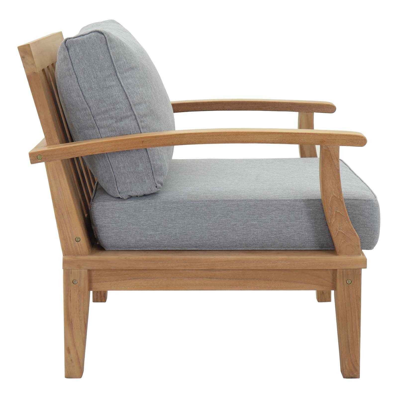Marina 10-Piece Teak Patio Furniture Set with Grey Cushions