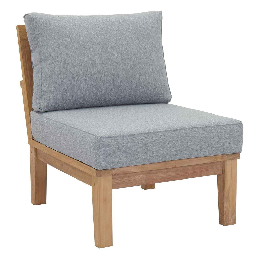 Marina 10-Piece Teak Patio Furniture Set with Grey Cushions