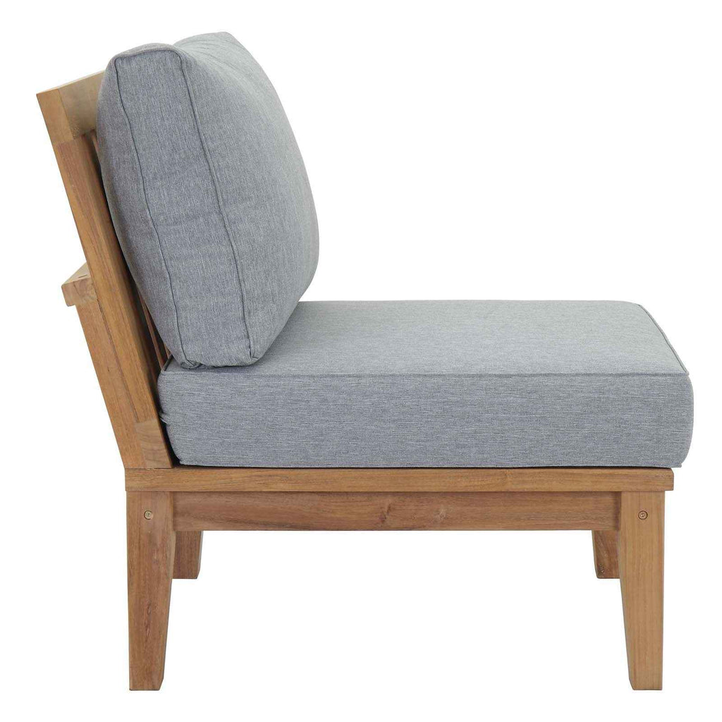 Marina 10-Piece Teak Patio Furniture Set with Grey Cushions