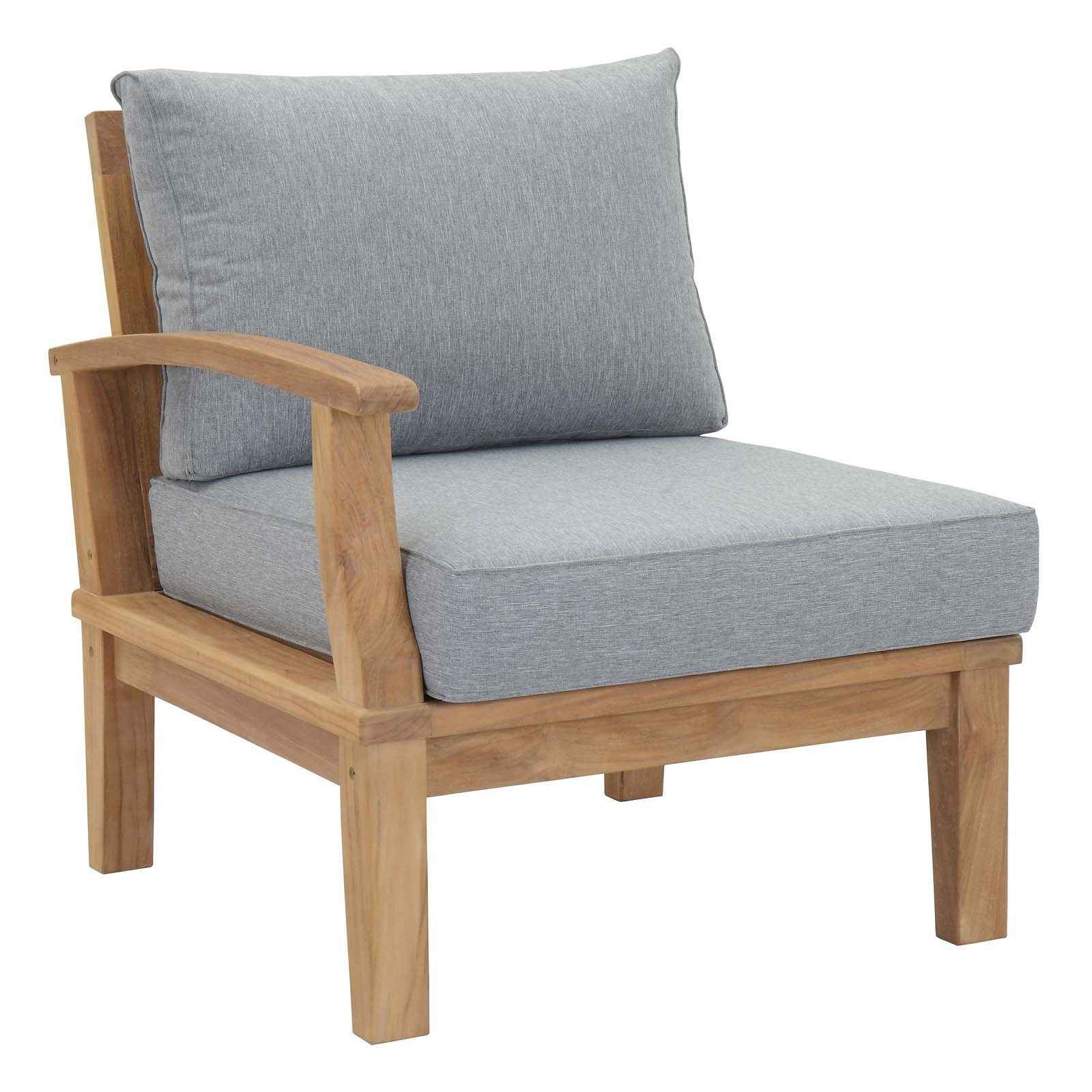 Marina 10-Piece Teak Patio Furniture Set with Grey Cushions