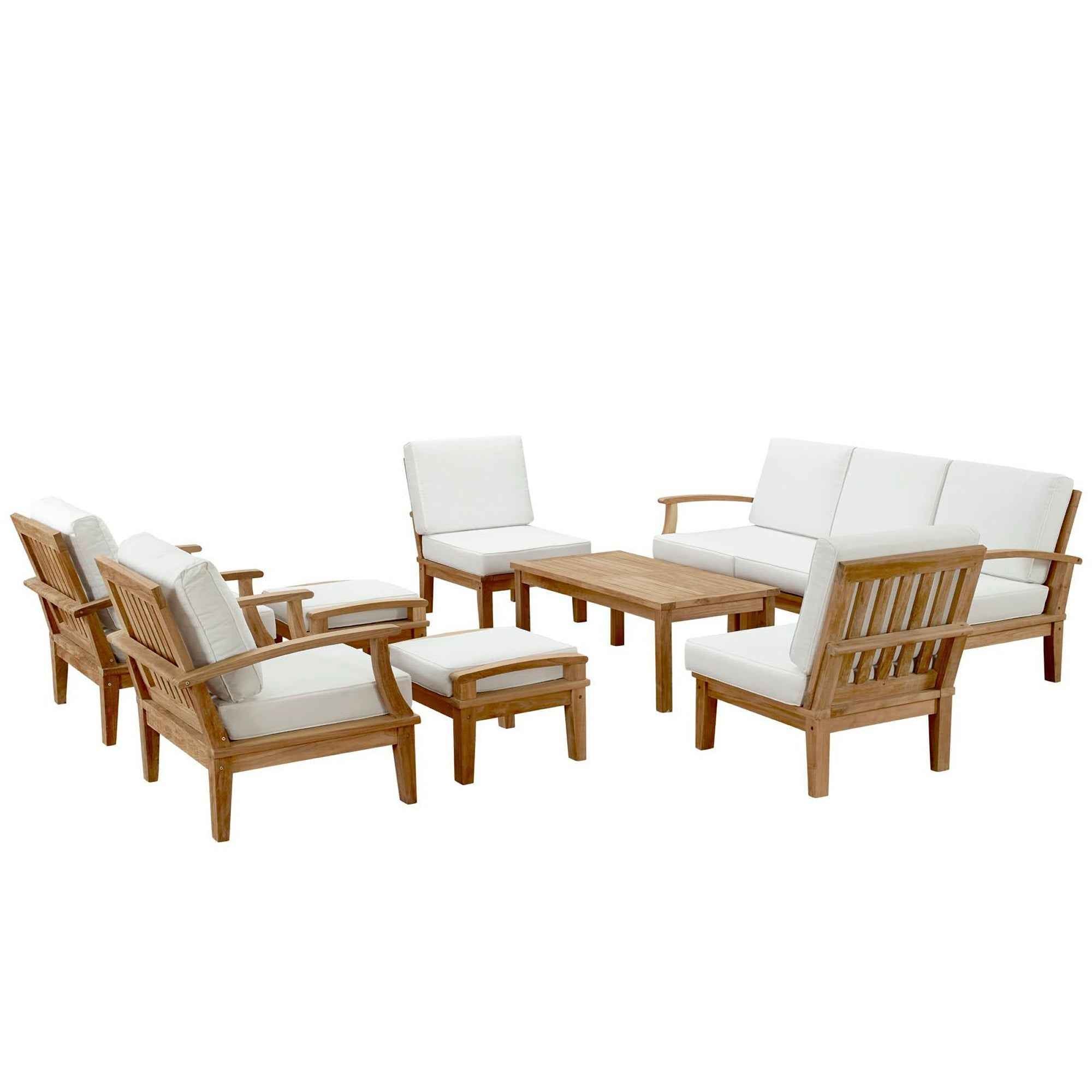 Marina Teak 10-Piece Outdoor Seating Set