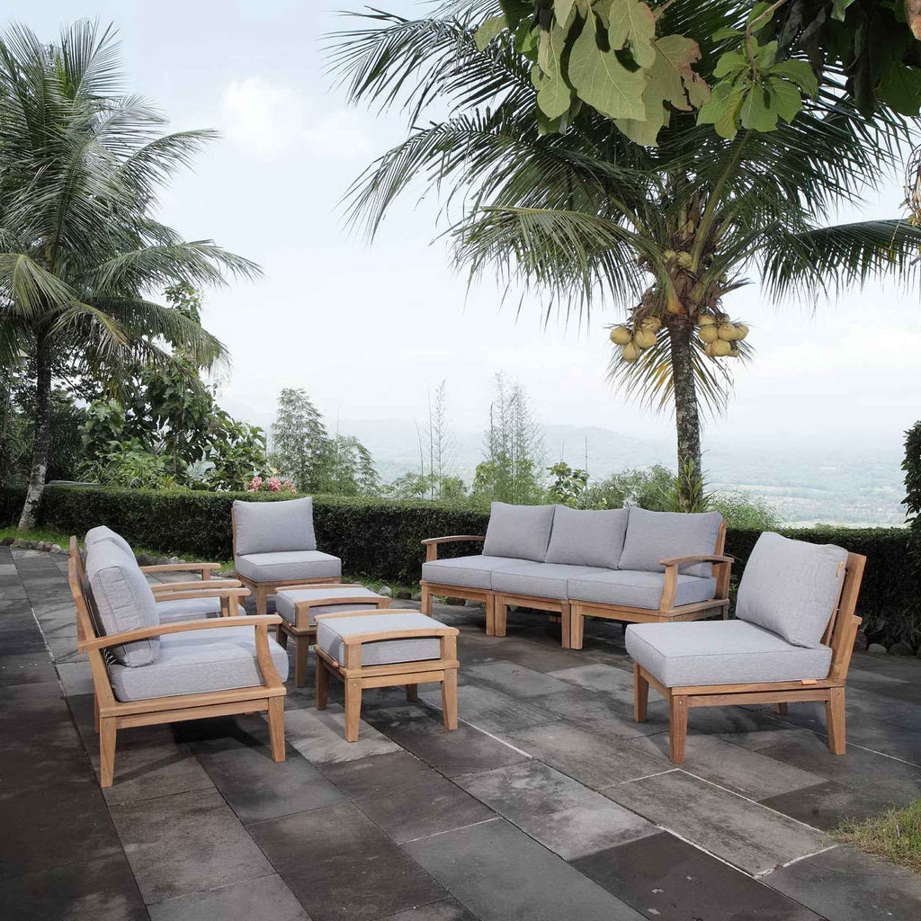 Marina 9-Piece Outdoor Teak Lounge Set - by Modway
