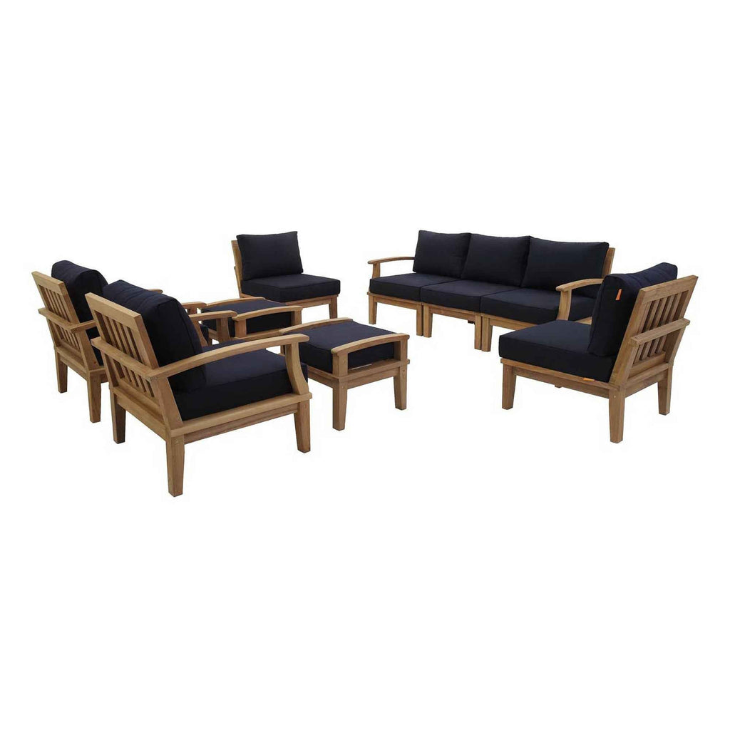 Marina 9-Piece Outdoor Teak Lounge Set - by Modway