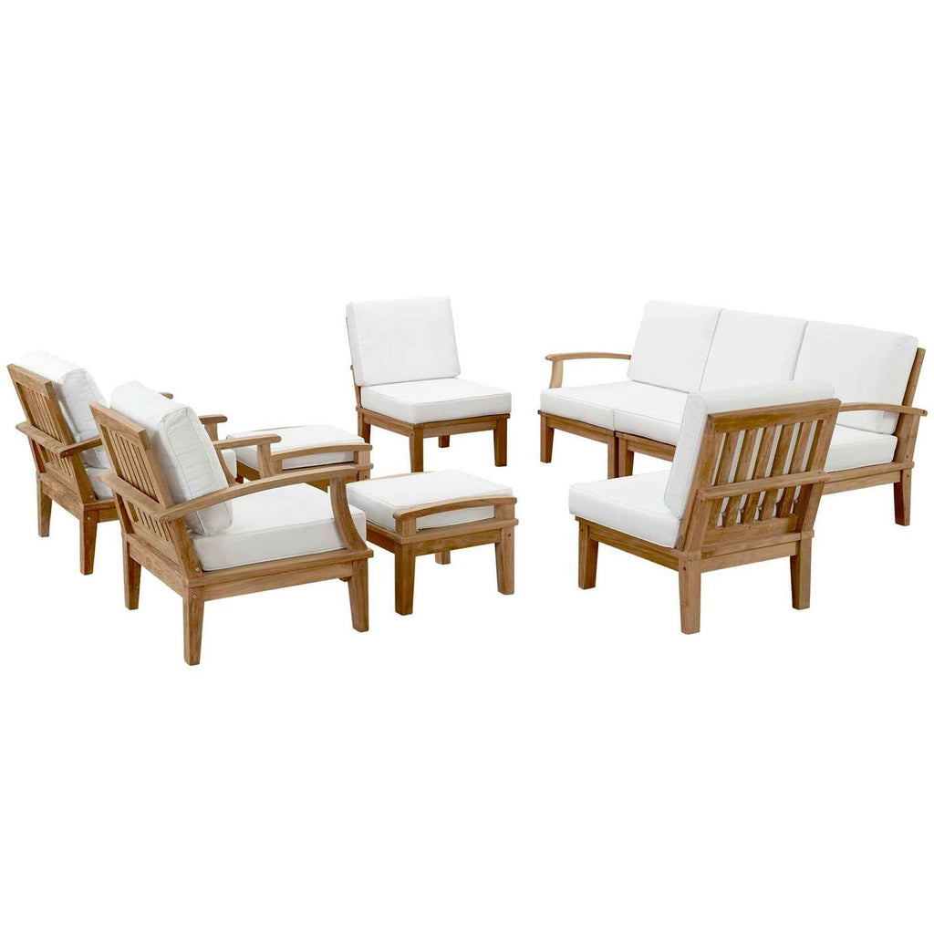 Marina 9-Piece Outdoor Teak Lounge Set - by Modway