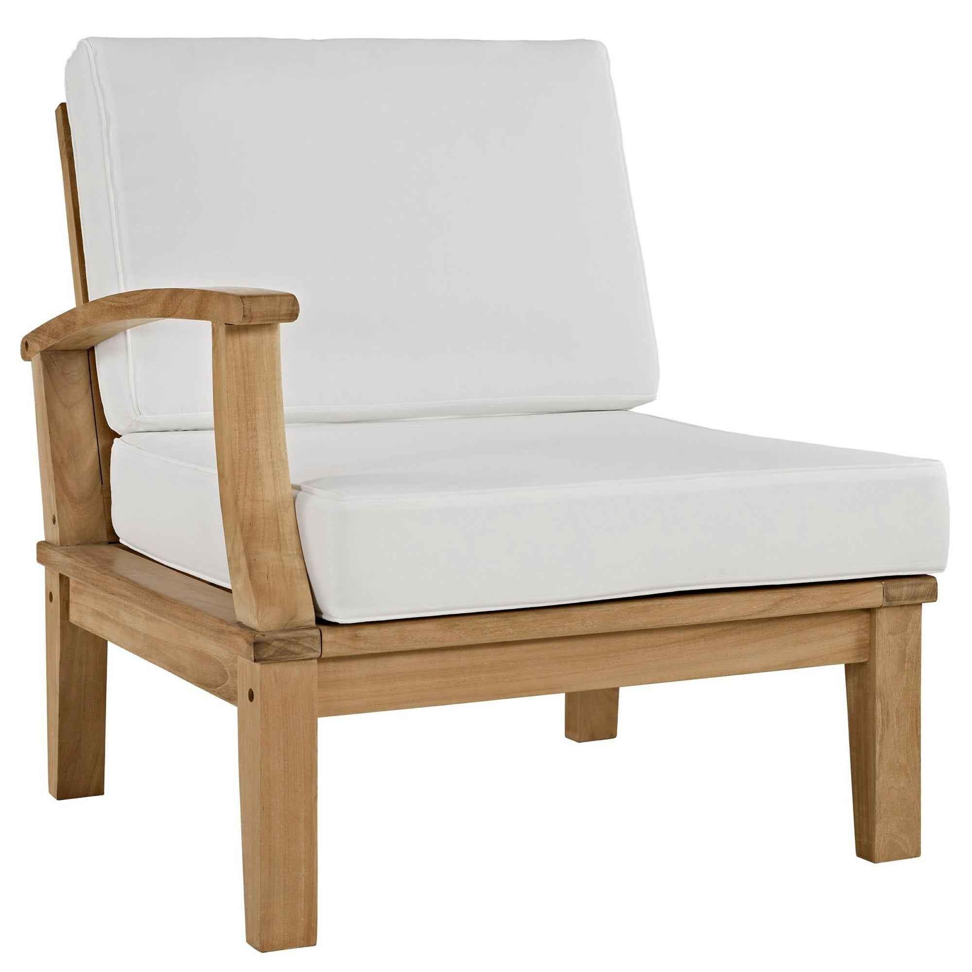Marina Outdoor 10-Piece Teak Patio Set with White Cushions