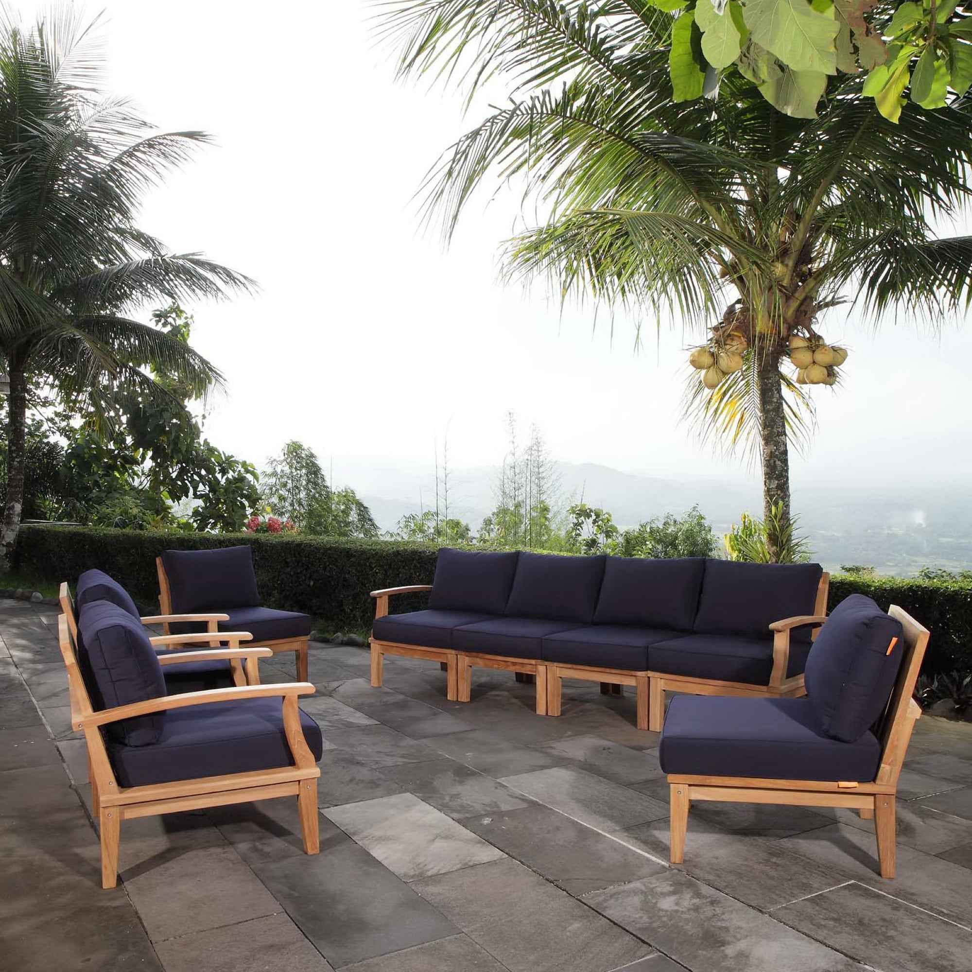 Marina 8-Piece Outdoor Teak Sectional Set