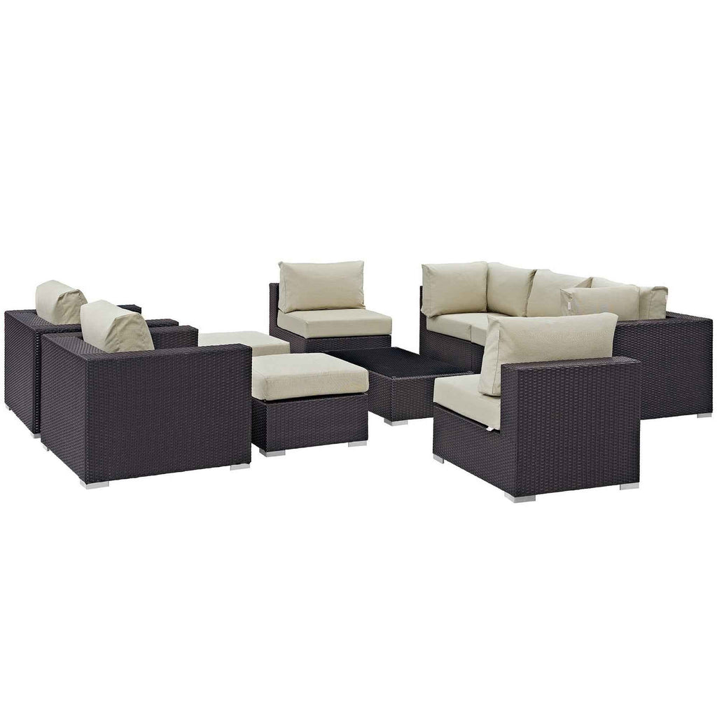 Convene 10-Piece Outdoor Sectional Set - by Modway