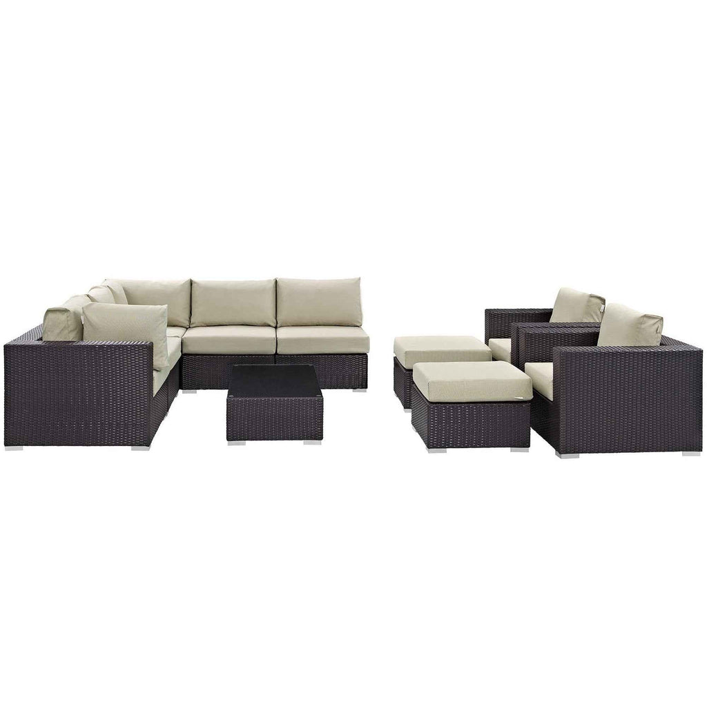 Convene 10-Piece Outdoor Sectional Set - by Modway
