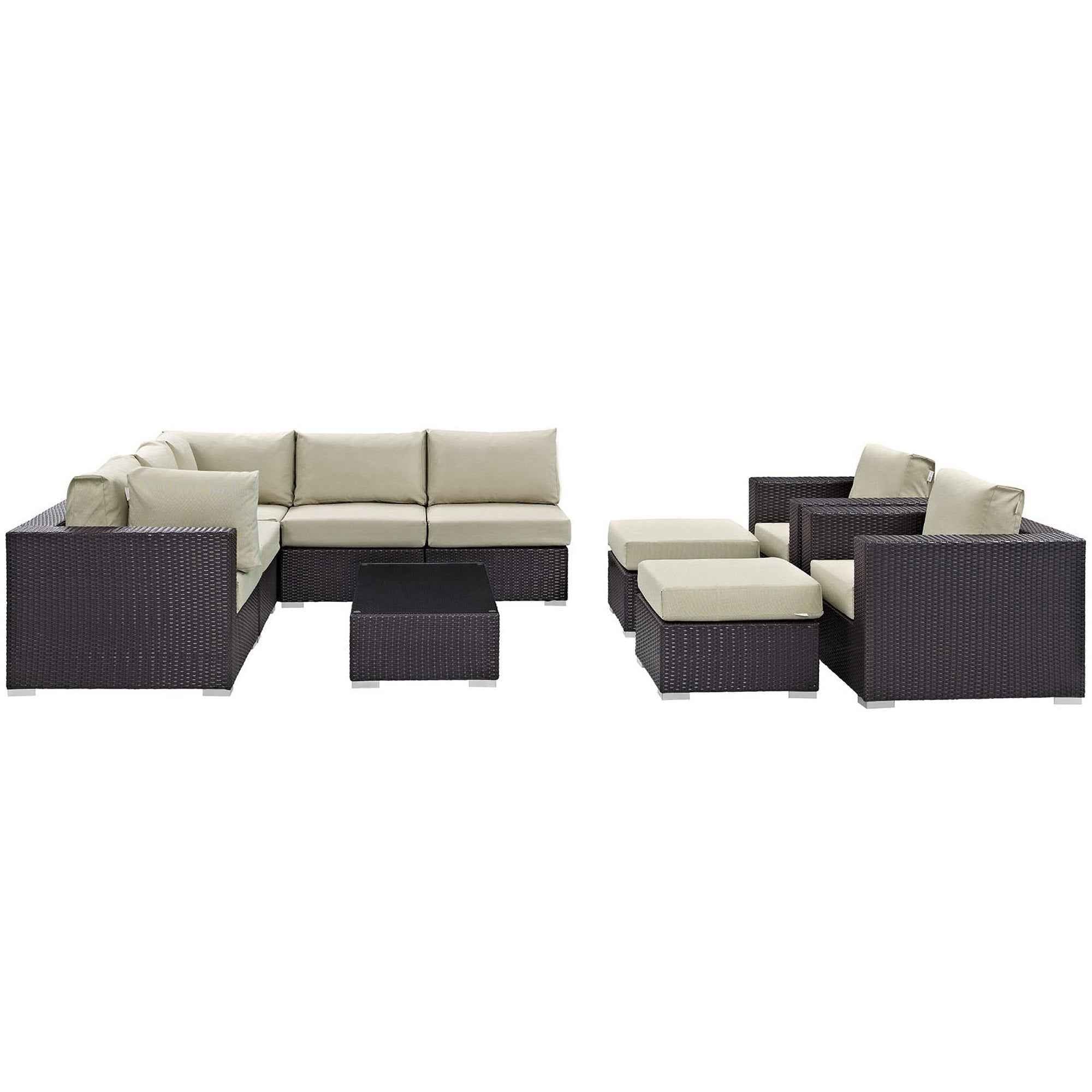 Convene 10-Piece Outdoor Sectional Set - by Modway
