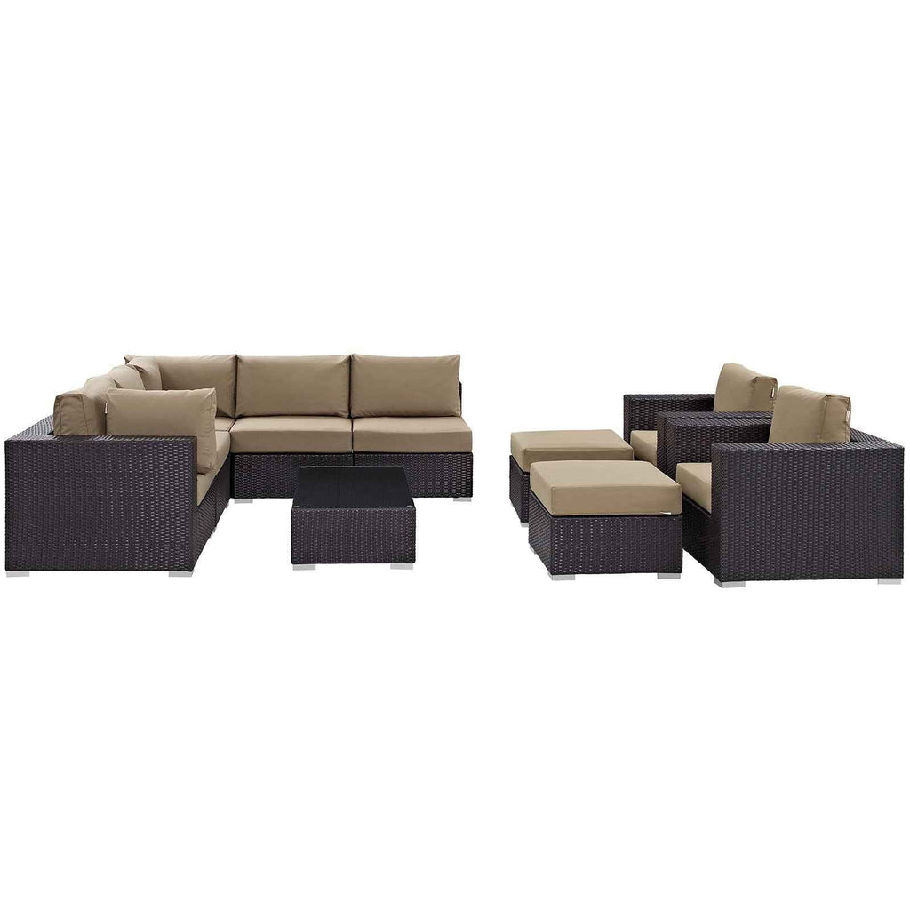 Convene 10-Piece Outdoor Sectional Set - by Modway