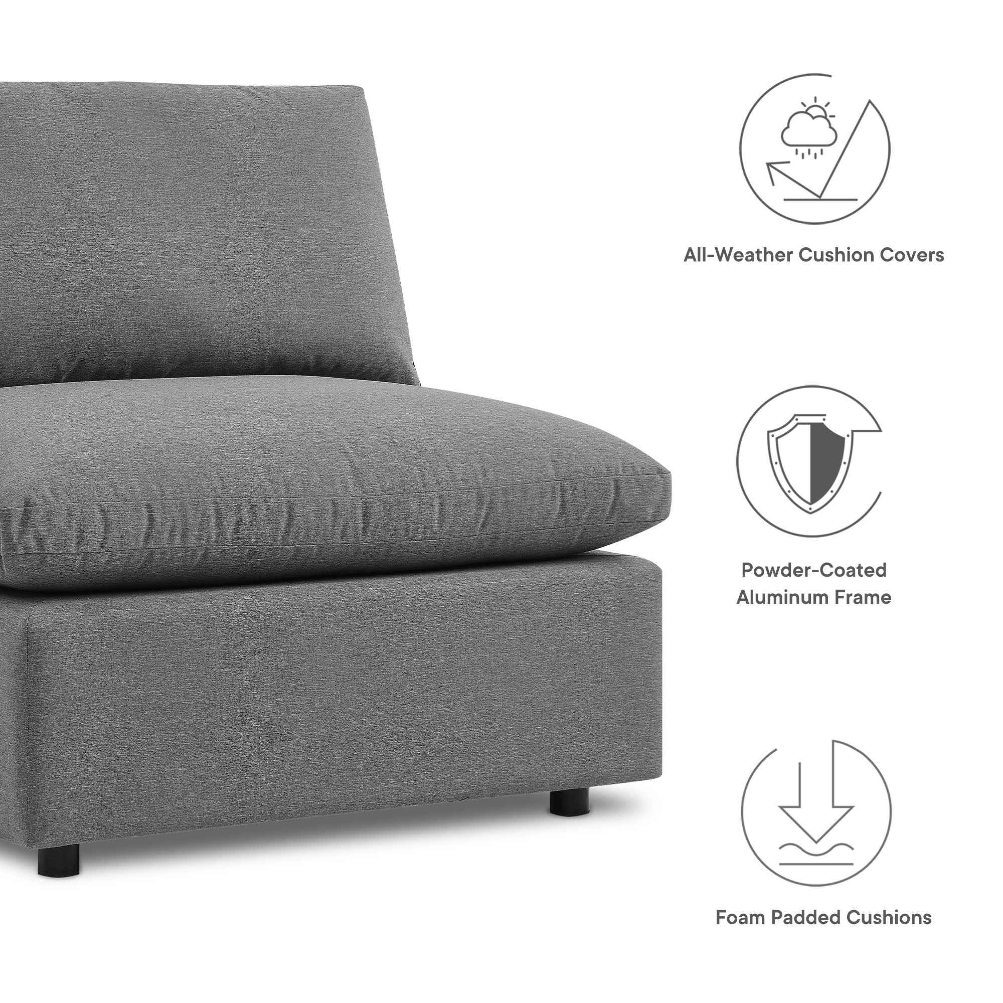 Outdoor Sectional Sofa Set by Modway – Stylish 5-Piece Furniture for Patios