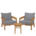 Brisbane 3-Piece Outdoor Patio Set - Grey Teak Furniture for Stylish Patios
