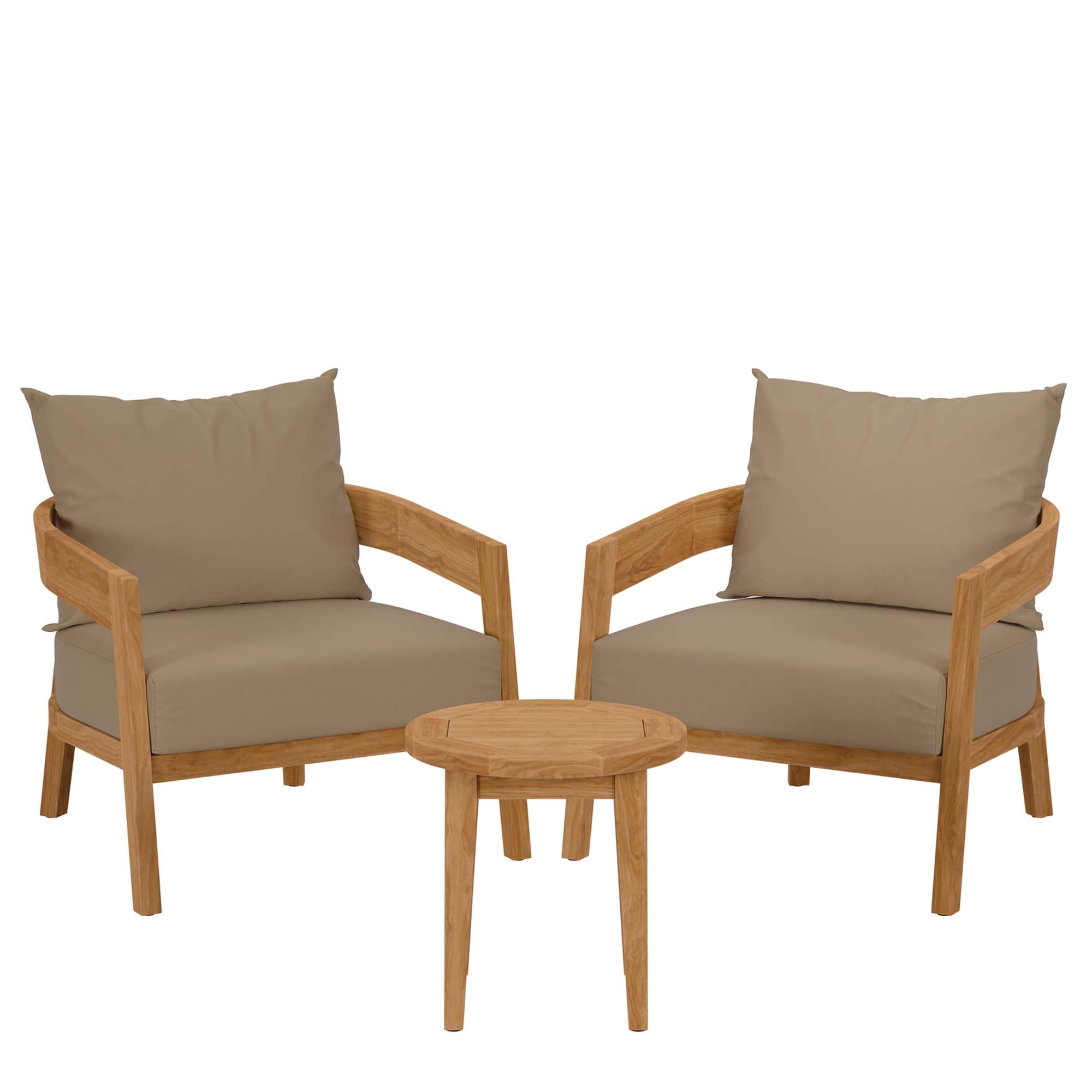 Brisbane Teak Outdoor 3-Piece Patio Set - Stylish Design
