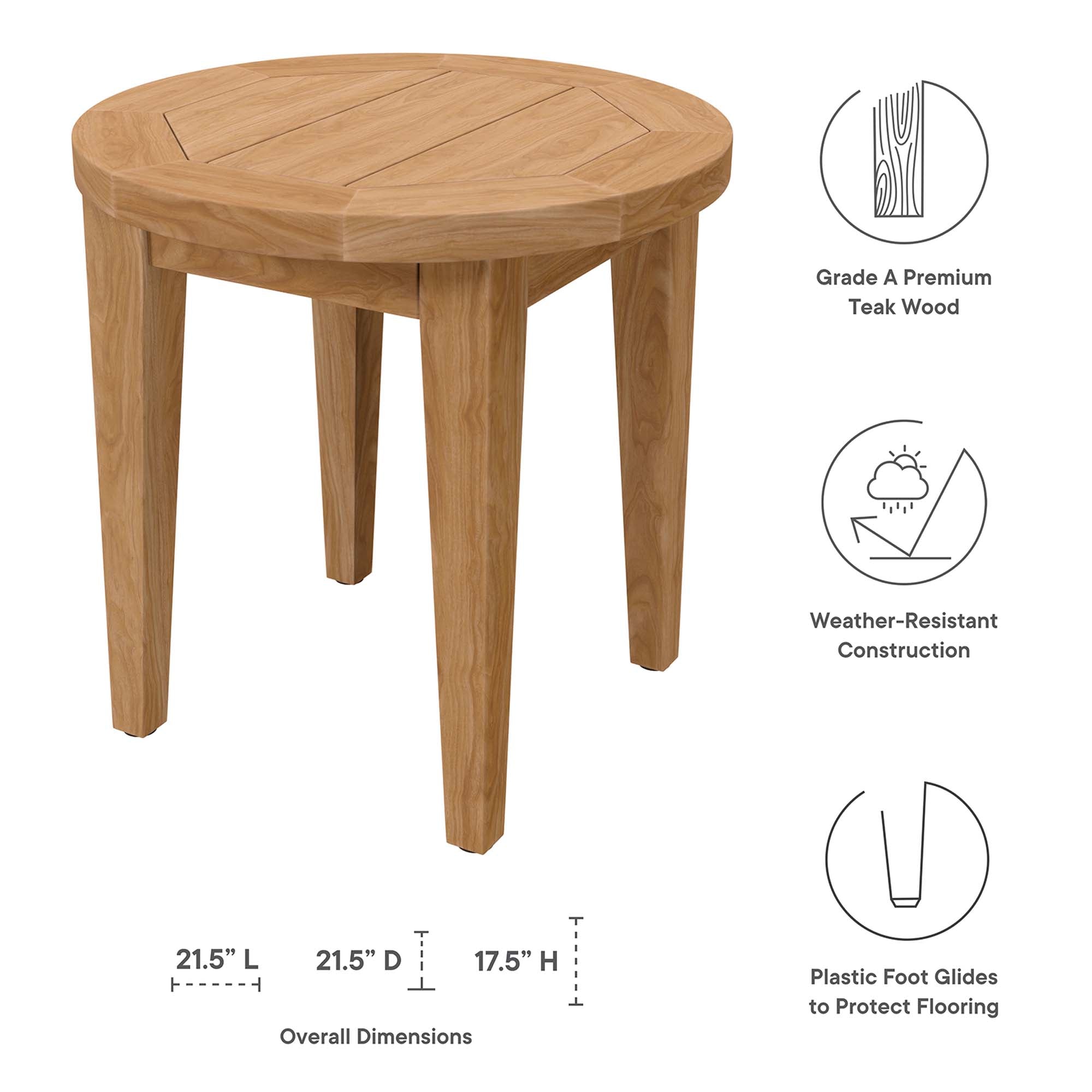 Brisbane Teak Outdoor 3-Piece Patio Set - Stylish Design