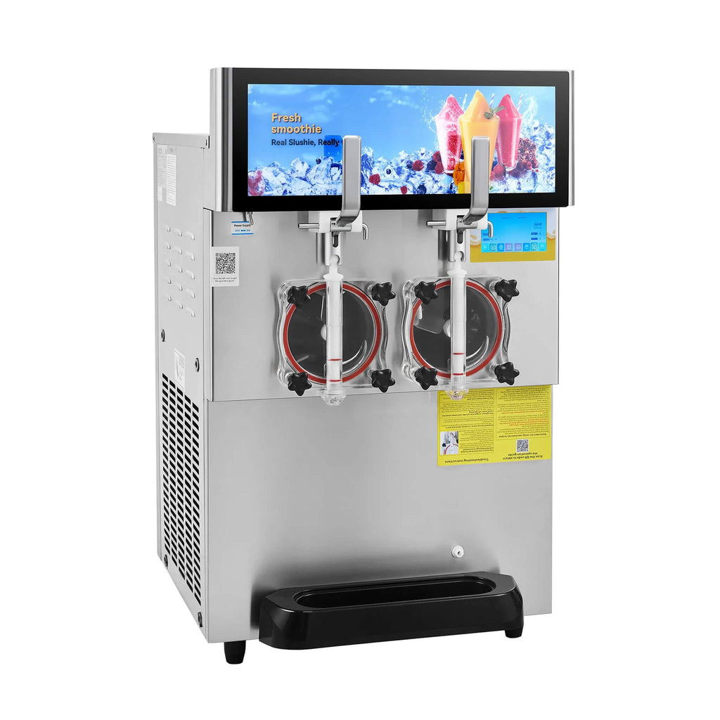 16L Commercial 1155W Double Bowl Stainless Steel Slushy Margarita Machine