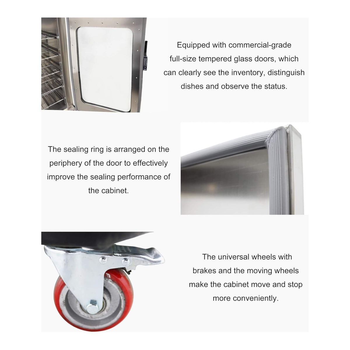 Commercial 220V 5-Layer Food Heating Cabinet With Glass Door