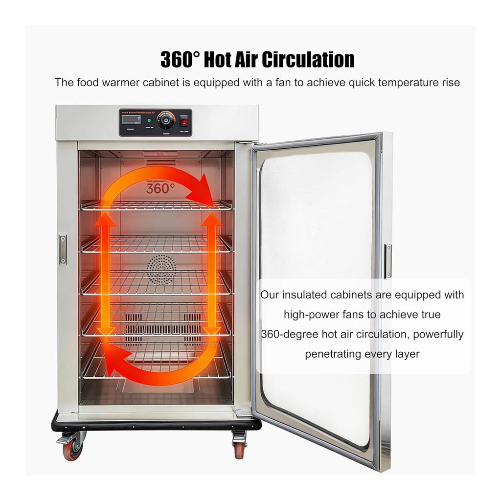 Commercial 220V 5-Layer Food Heating Cabinet With Glass Door