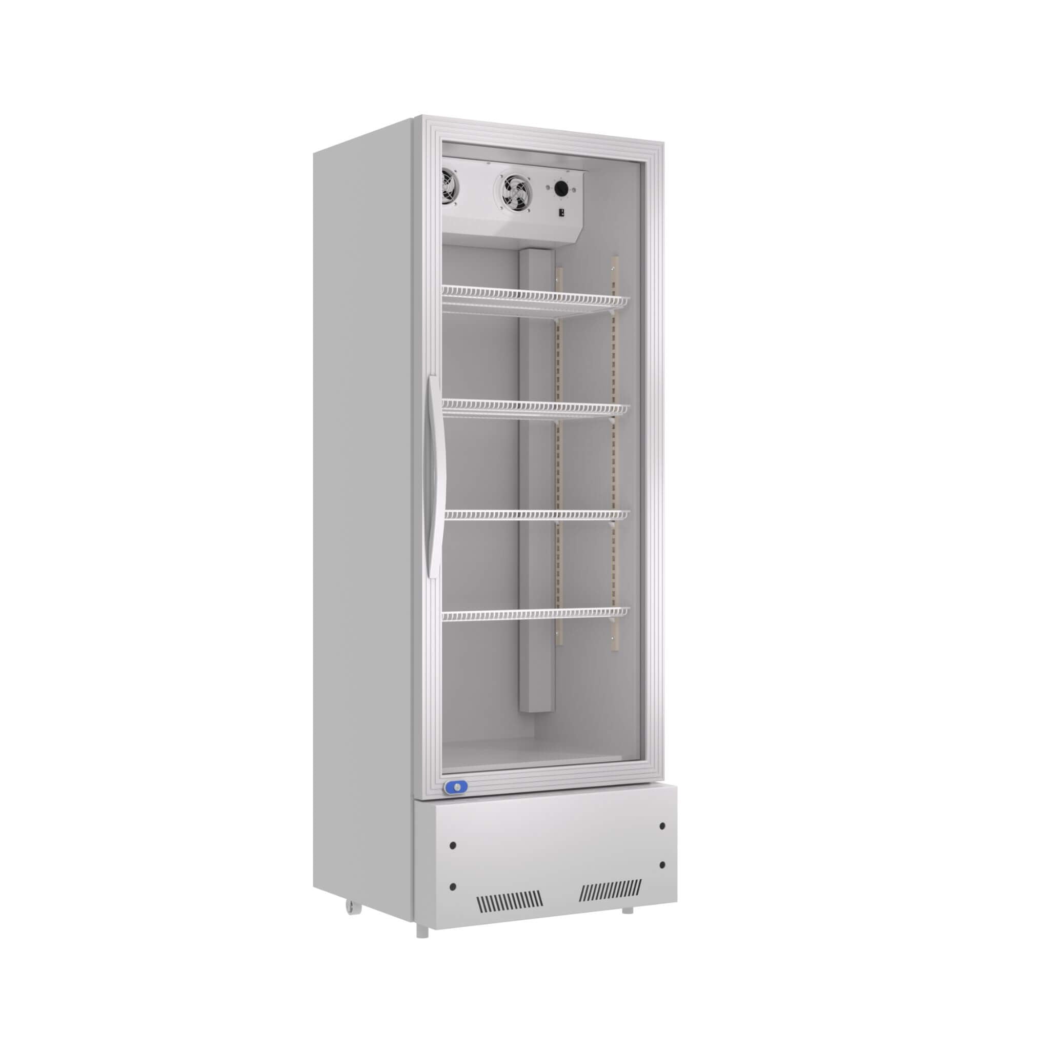 Commercial Single Glass Door Upright Beverage Cooler Refrigerator with LED Lighting