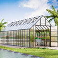 [10X36FT] Extra-Large Heavy-Duty Outdoor Walk-In Greenhouse with Adjustable Roof Vents, 4MM