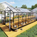 [08X16FT] Heavy-Duty Outdoor Walk-In Polycarbonate Patio Greenhouse with Double Swing Doors, 6MM