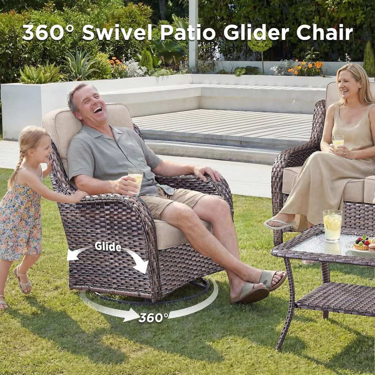 Luxury 10-Piece All-Weather Outdoor Patio Furniture Set With Fire Pit Table
