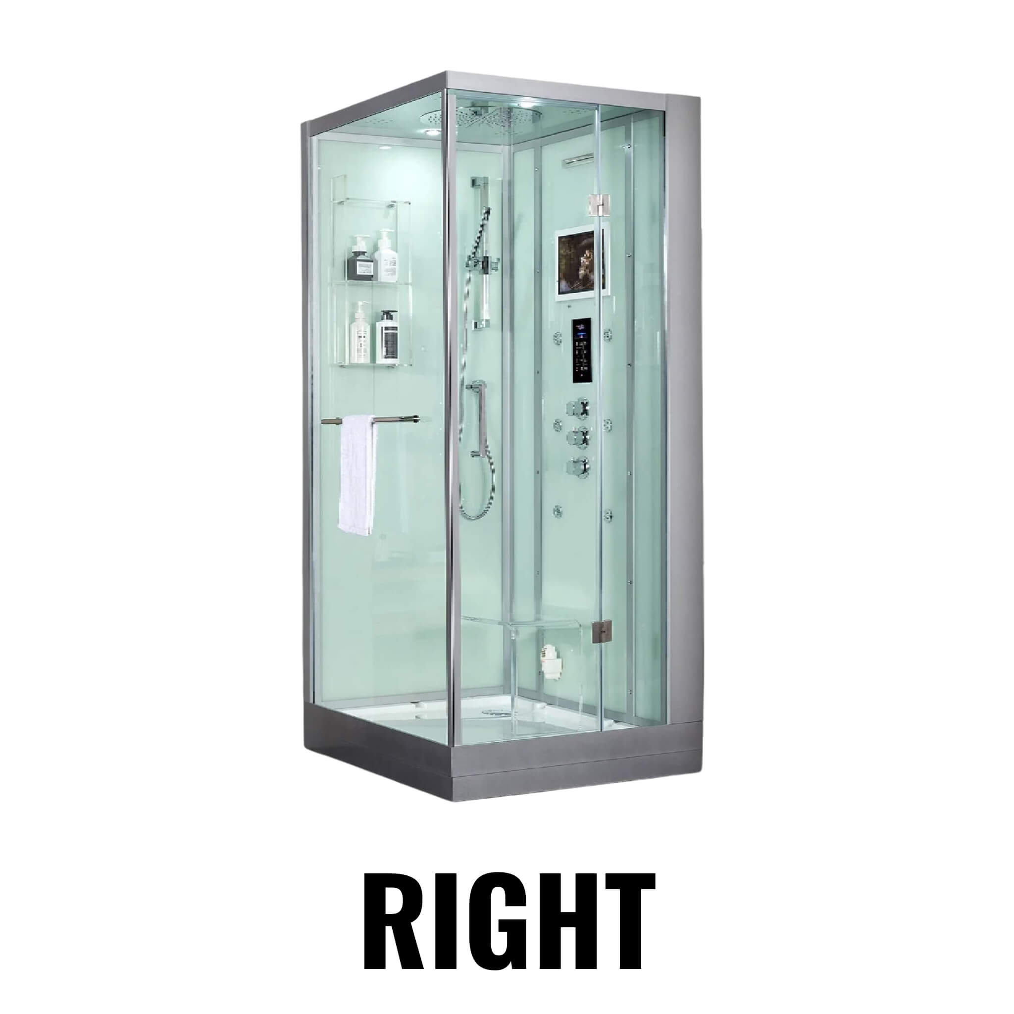 Maya Bath Platinum Arrezo Steam Shower with Rainfall Ceiling Shower