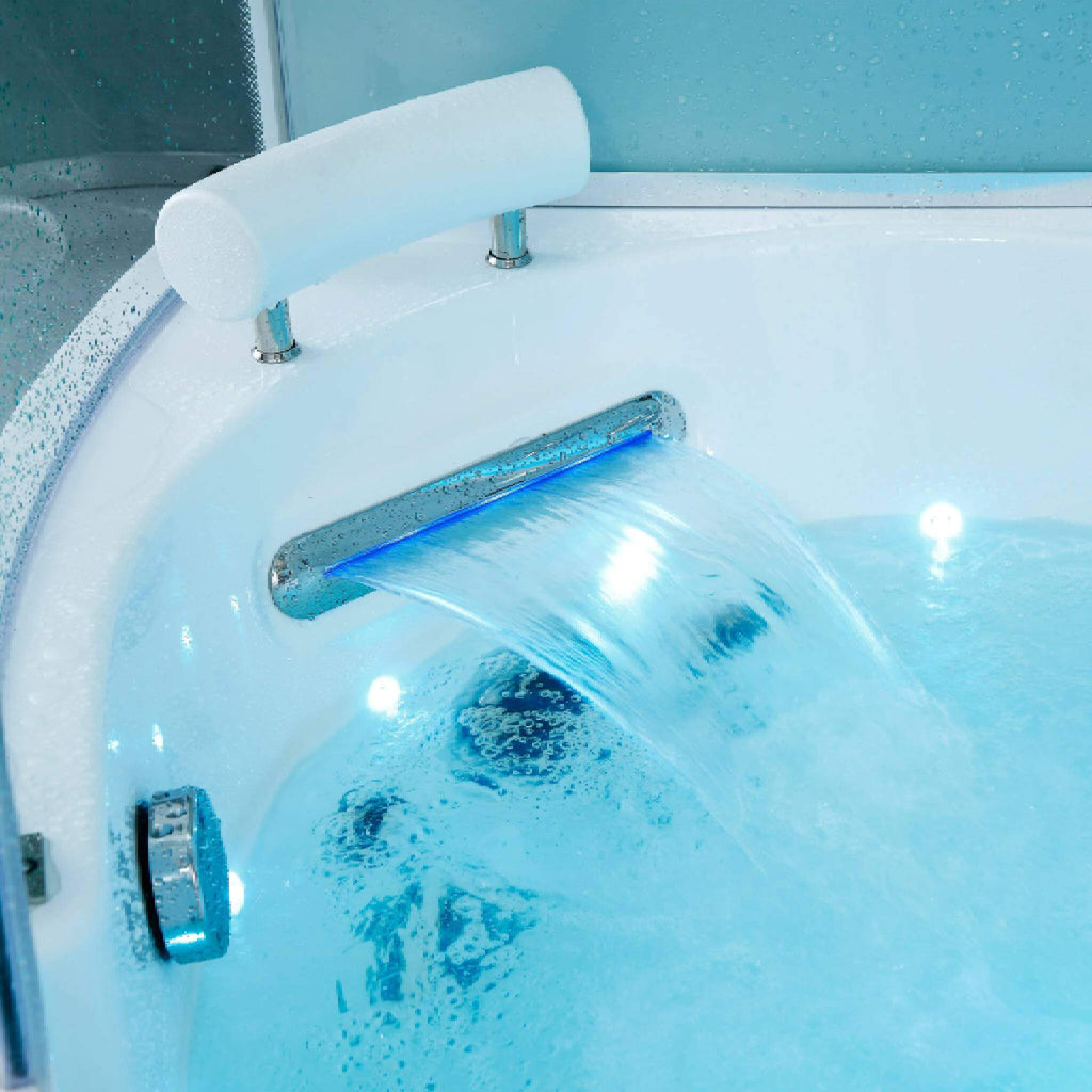 Maya Bath Platinum Comfort Steam Shower with Whirlpool Bathtub [2025 Edition]