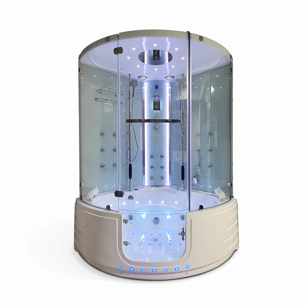 Maya Bath Platinum Comfort Steam Shower with Whirlpool Bathtub [2025 Edition]