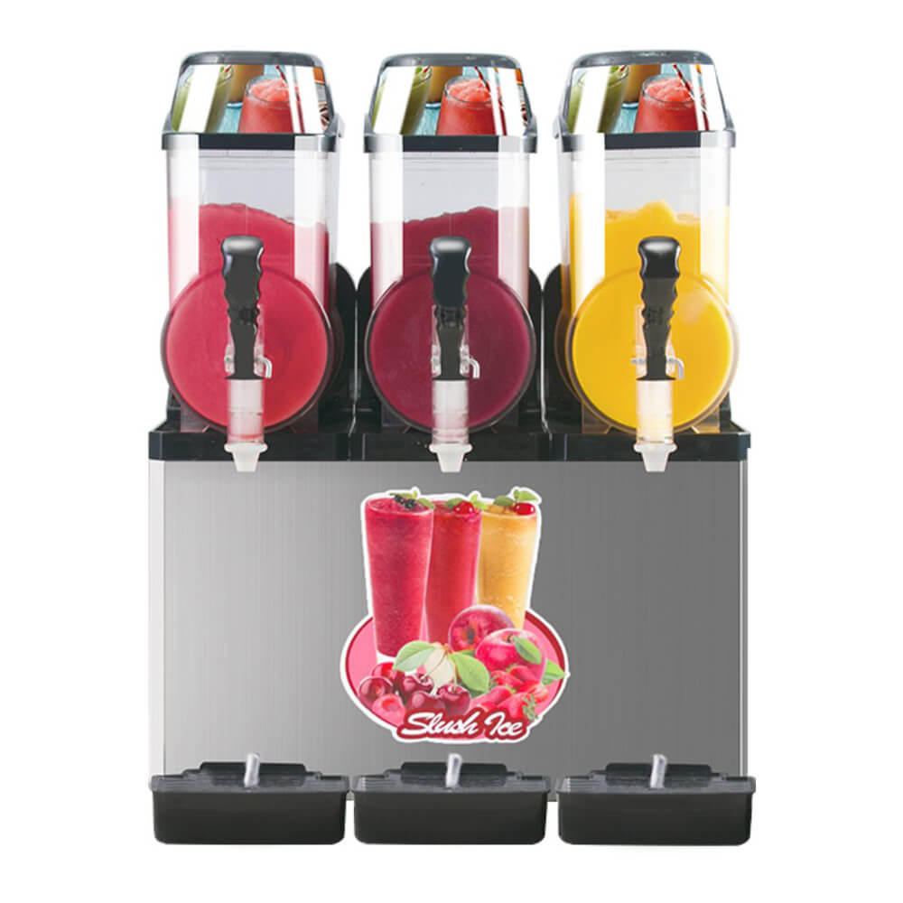 Premium Commercial Stainless Steel Slushy Machine With Triple Tank Advance Cooling, 45L