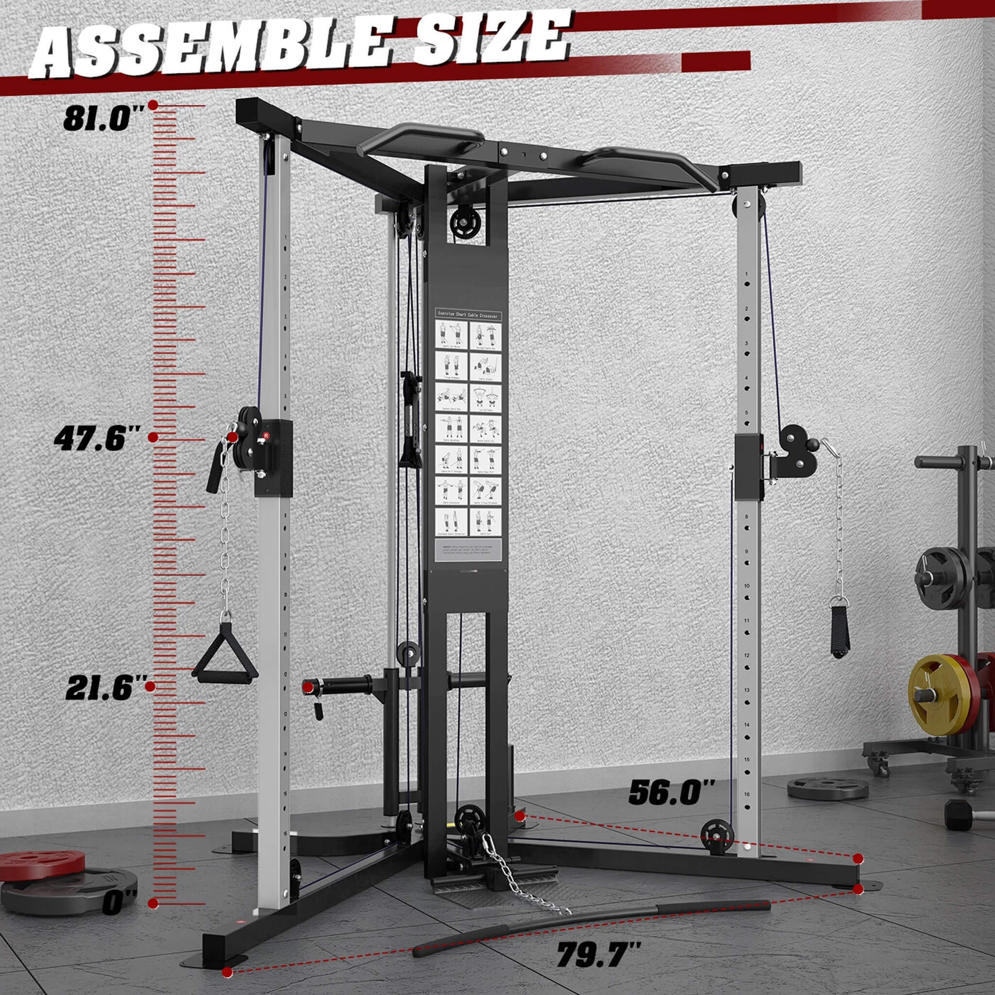 Rovix Premium Home Cable Crossover Full Body Workout Fly Machine, 350LBS.
