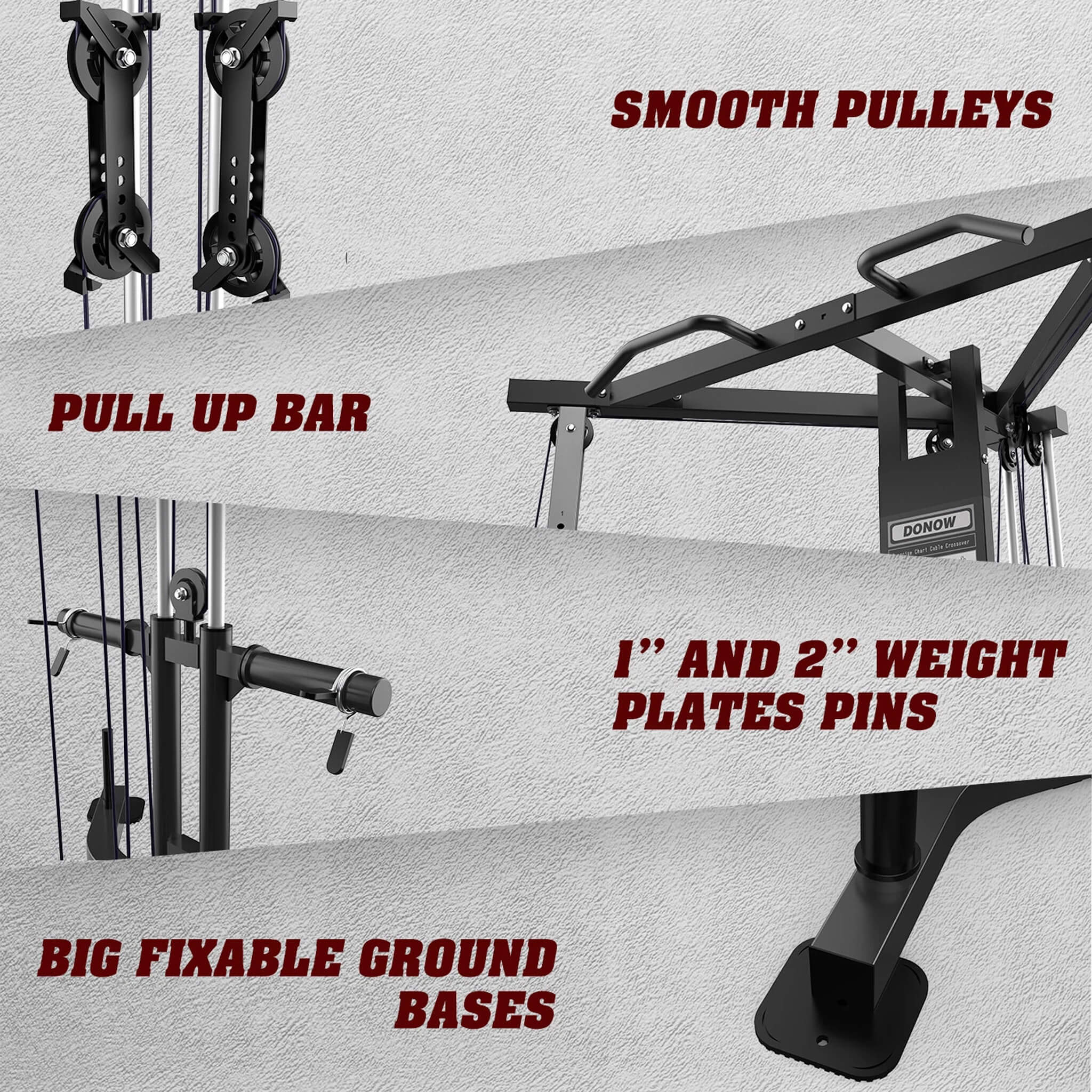 Rovix Premium Home Cable Crossover Full Body Workout Fly Machine, 350LBS.