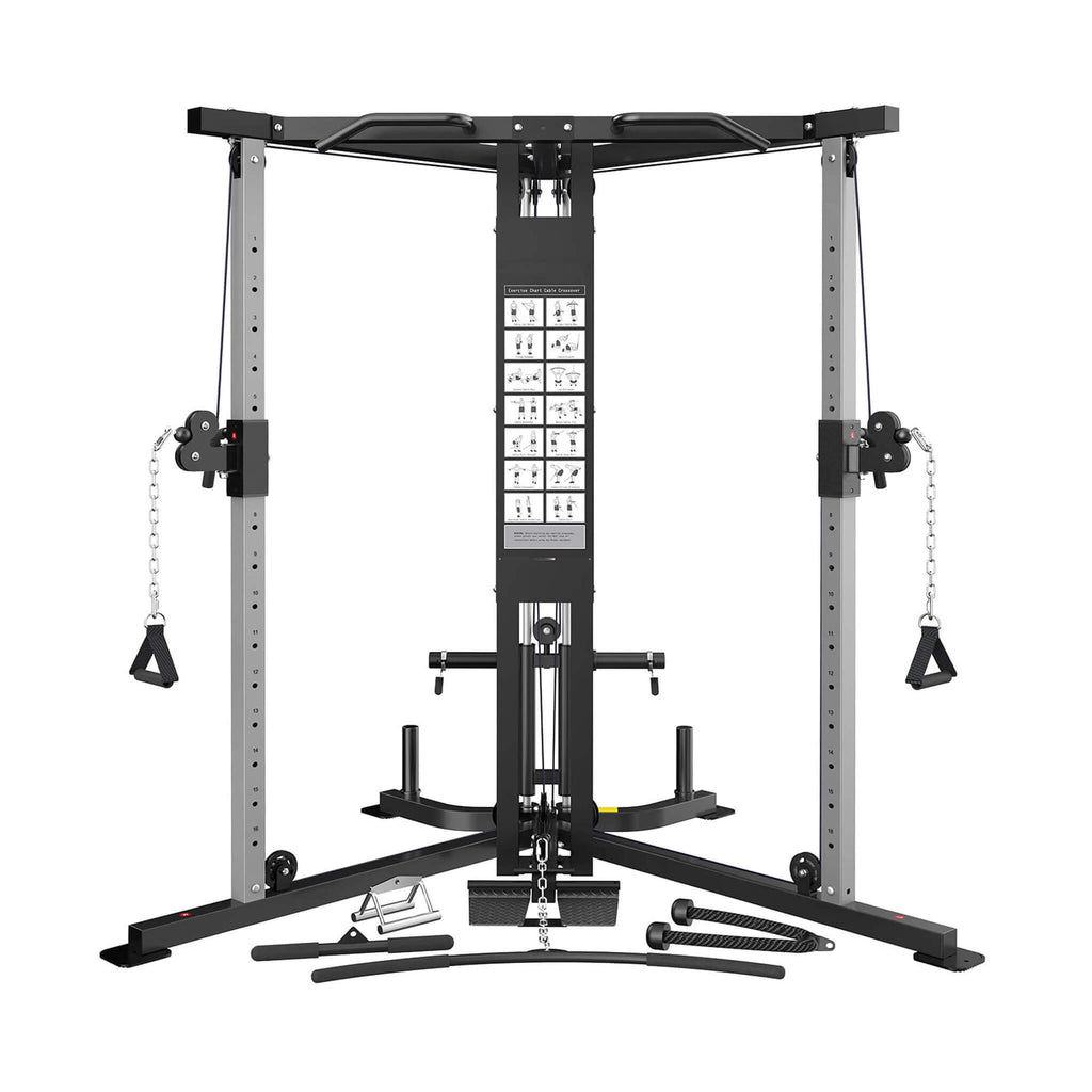 Rovix Premium Home Cable Crossover Full Body Workout Fly Machine, 350LBS.