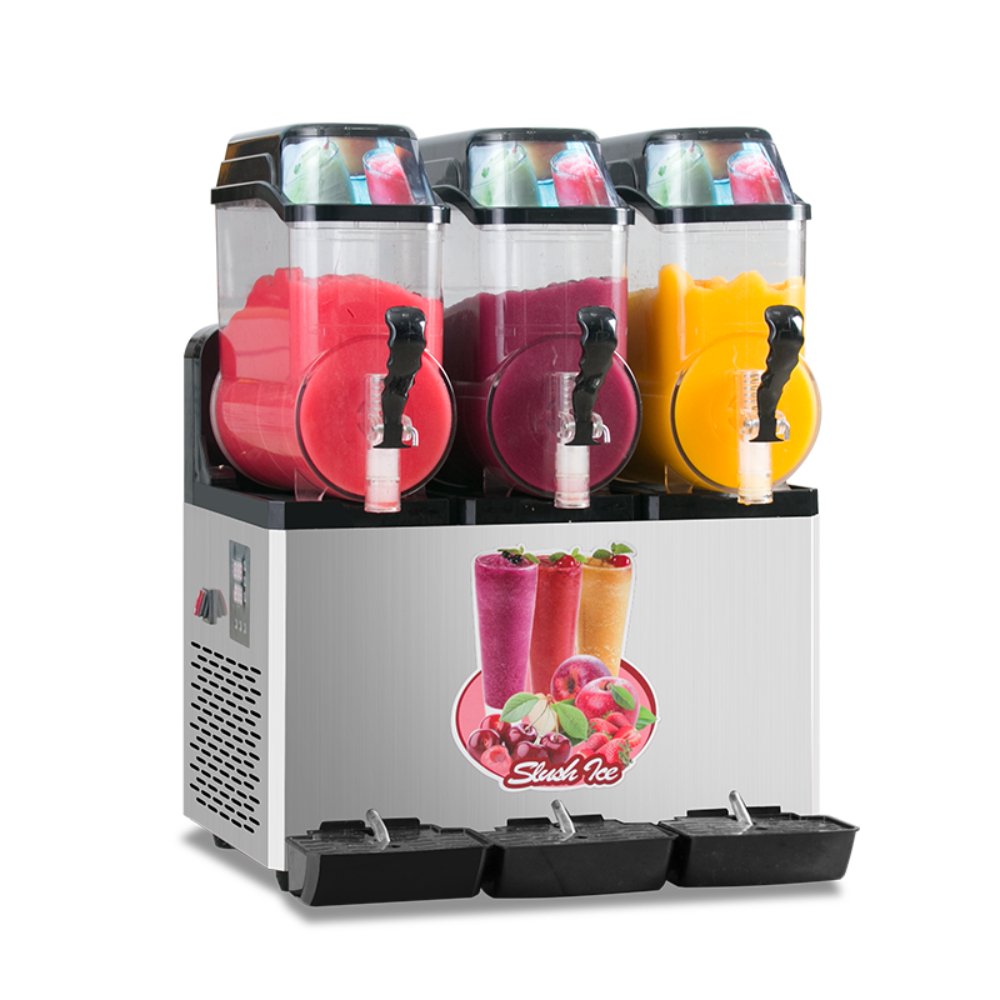 Premium Commercial Stainless Steel Slushy Machine With Triple Tank Advance Cooling, 45L